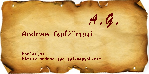 Andrae Györgyi névjegykártya